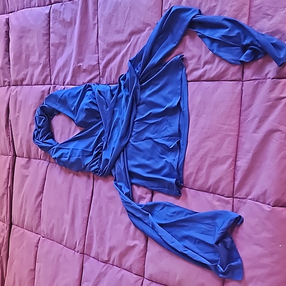 Super versatile royal blue Avon convertible wrap halter / bandeau top size S - Picture 4 of 16